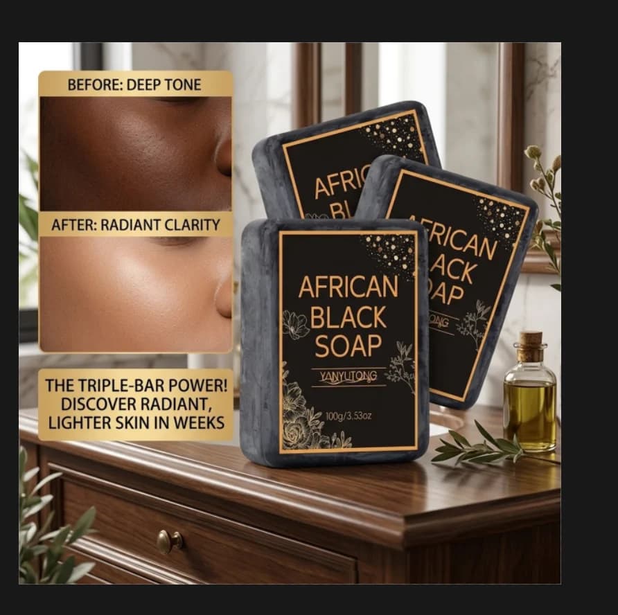 Savon noir africain, contient de l'huile de beurre de karité, savon nettoyant hydratant, nettoyage e