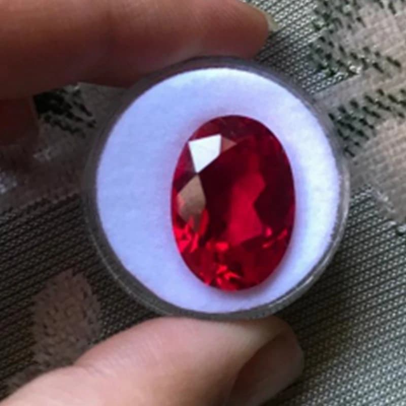 Grand rubis ovale de 13x18mm, 15,0 ct, pierre précieuse en vrac pour la fabrication de bijoux DIY, t