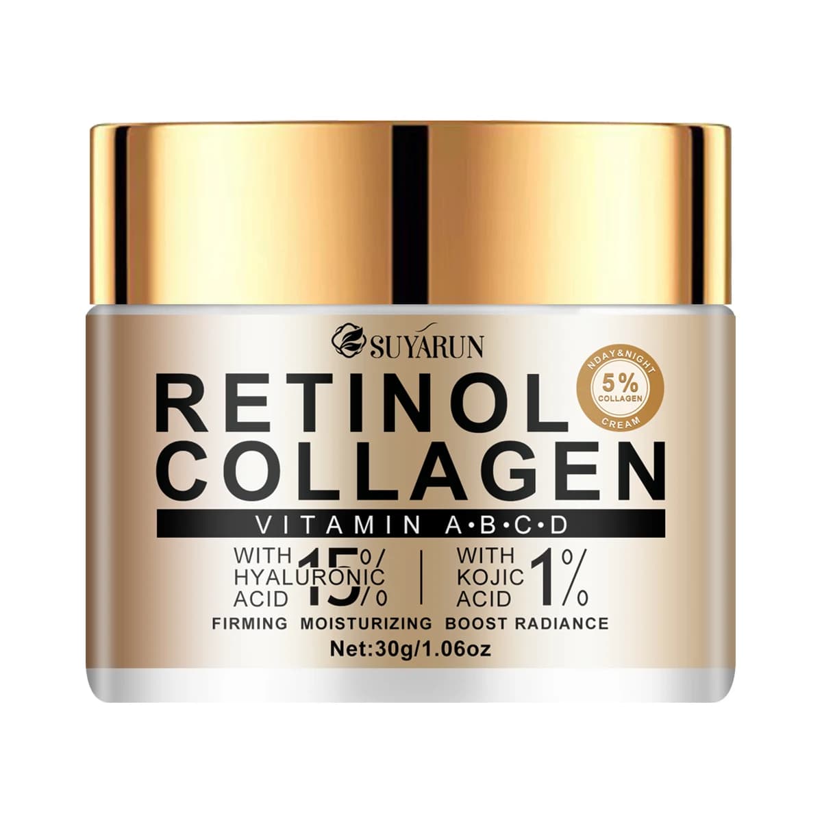 Crème hydratante au collagène avec acide kojique naturel et acide hyaluronique avancé, hydratante et