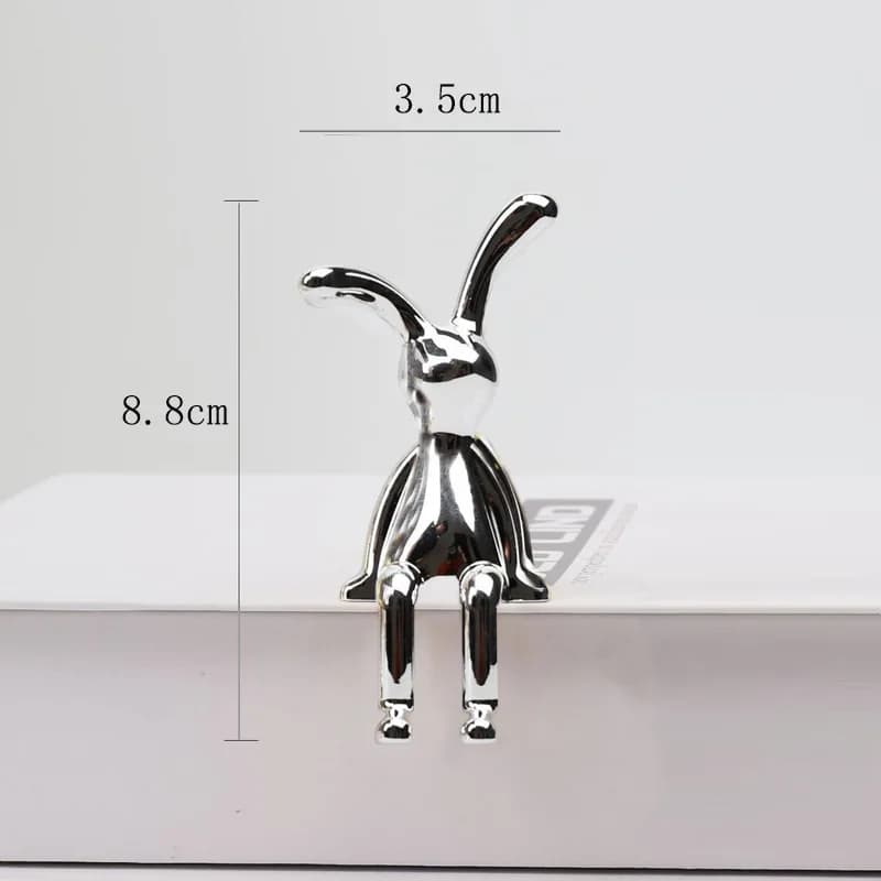 Double Statue de lapin à longues oreilles, accessoires de décoration de dessin animé, salon, chambre