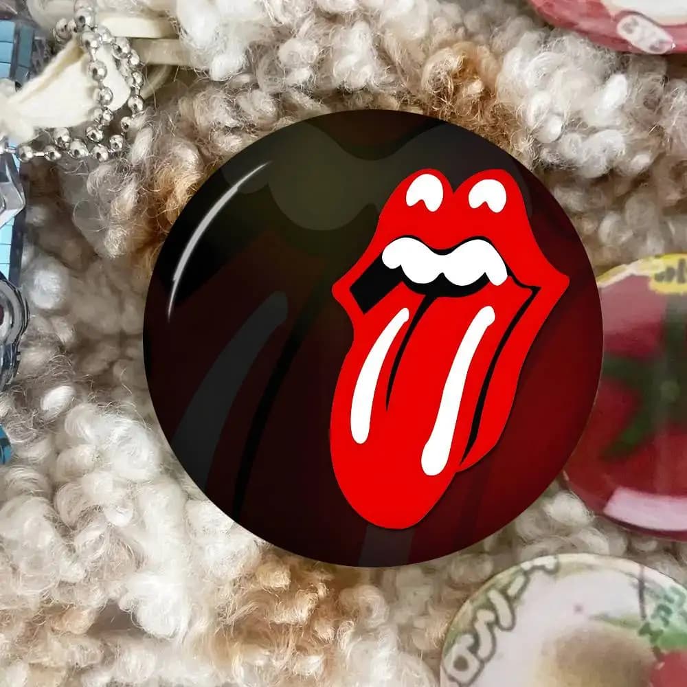 R-rolling S-stones Épinglette à bouton souple, Badge rond en métal, Pièces d'épinglette, Cadeau pour