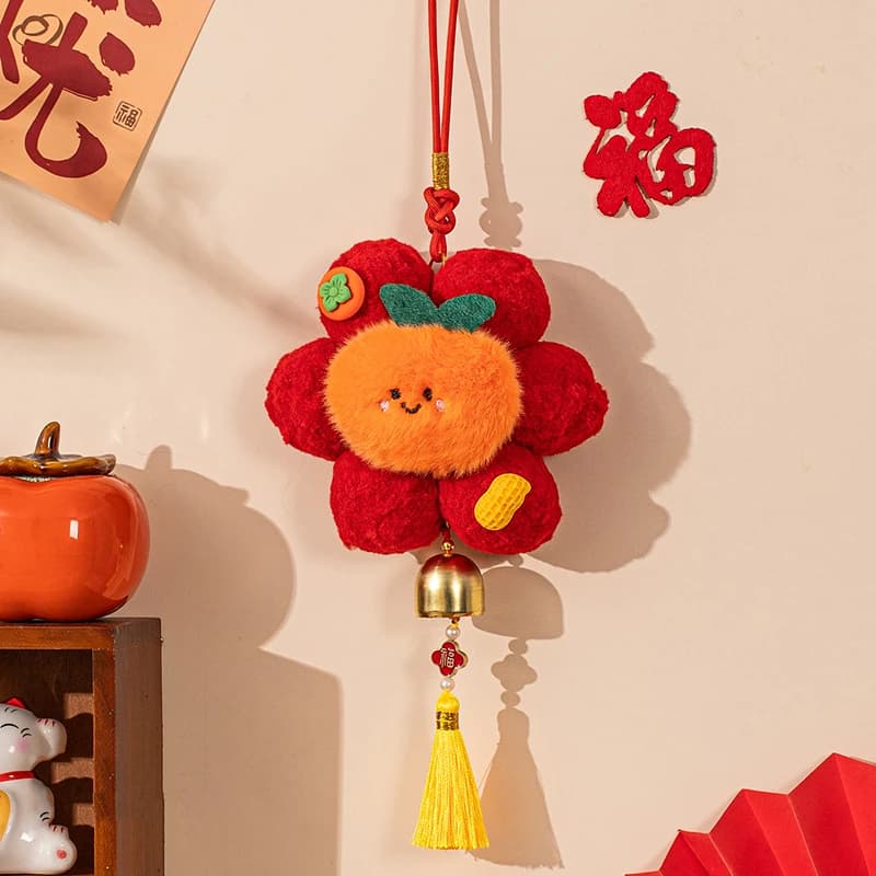 Décor de nouvel an 2026 du cheval, pendentif en peluche, décor d'ambiance joyeuse pour salon, Festiv