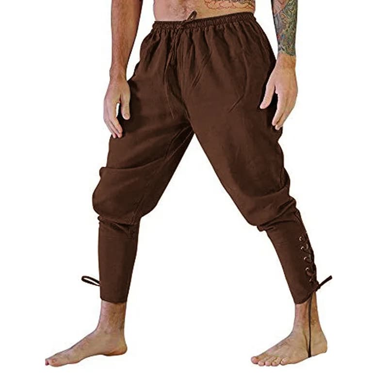 Pantalon Pirate Viking pour hommes, pantalon médiéval de la Renaissance, short à cordon de serrage, 