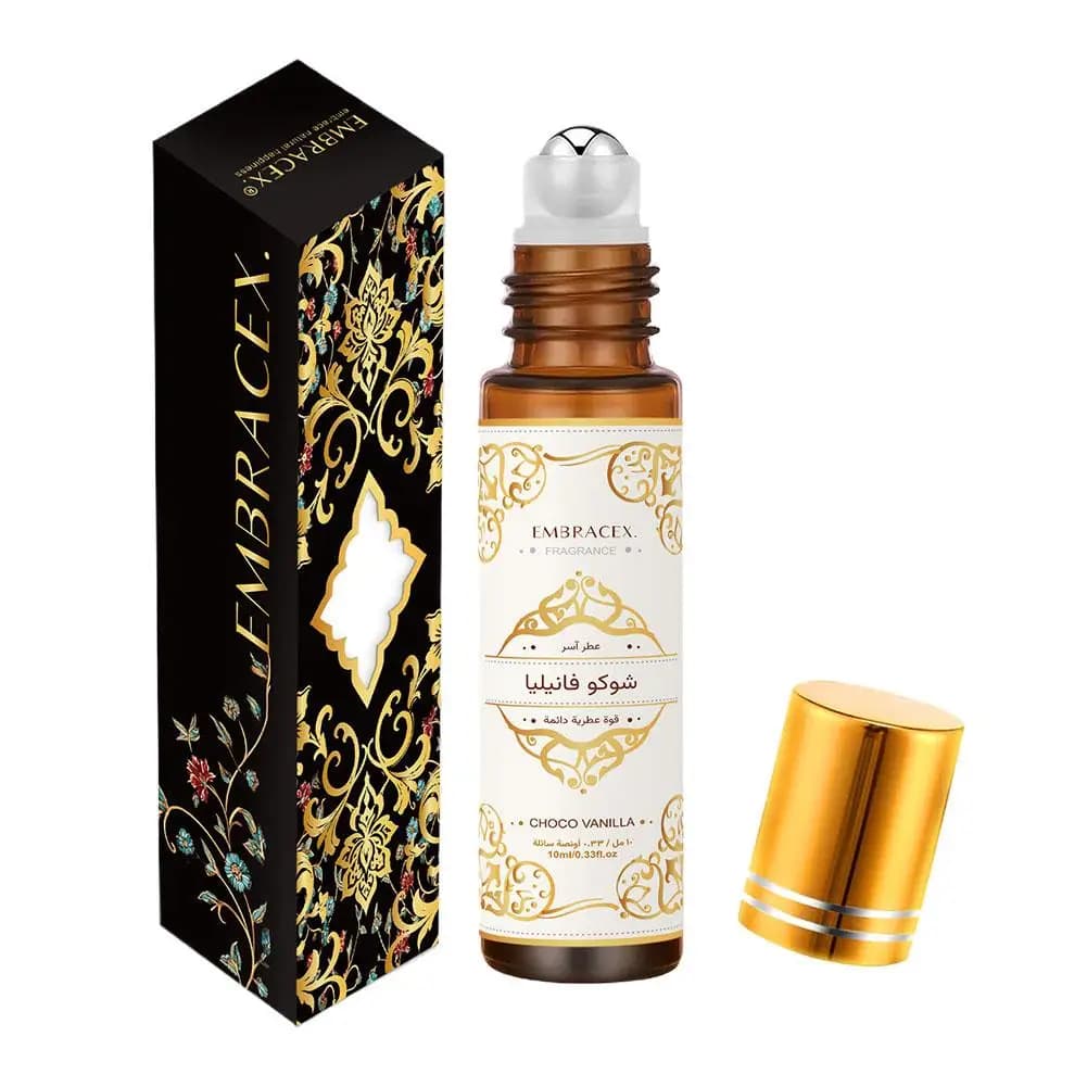Huile Essentielle Parfumée Roll-On Chocolat Vanille Arabe, Parfum de Haute Qualité 10ml Sans Alcool,