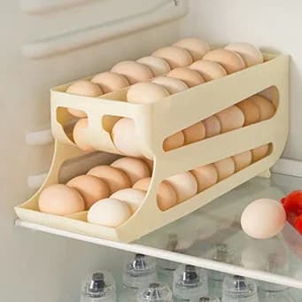 Boîte de rangement d'œufs roulants, Double bouche, plusieurs couches inclinées, coupe-œufs roulant a