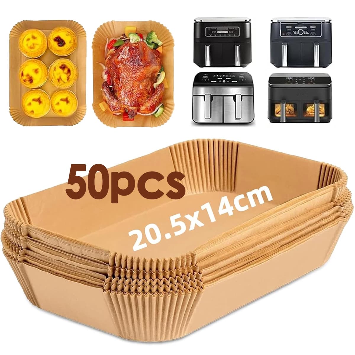 Papier pour friteuse à Air rectangulaire 8-10L, pour Ninja Dual xl Pro AF300EU/400EU/451EU/500EU 10,