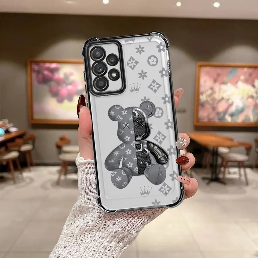 Étui de luxe R-Robots Bears pour Samsung Galaxy A16 A06 A73 A13 A15 A05 A23 A51 A12 A03 A07 A53 A54 
