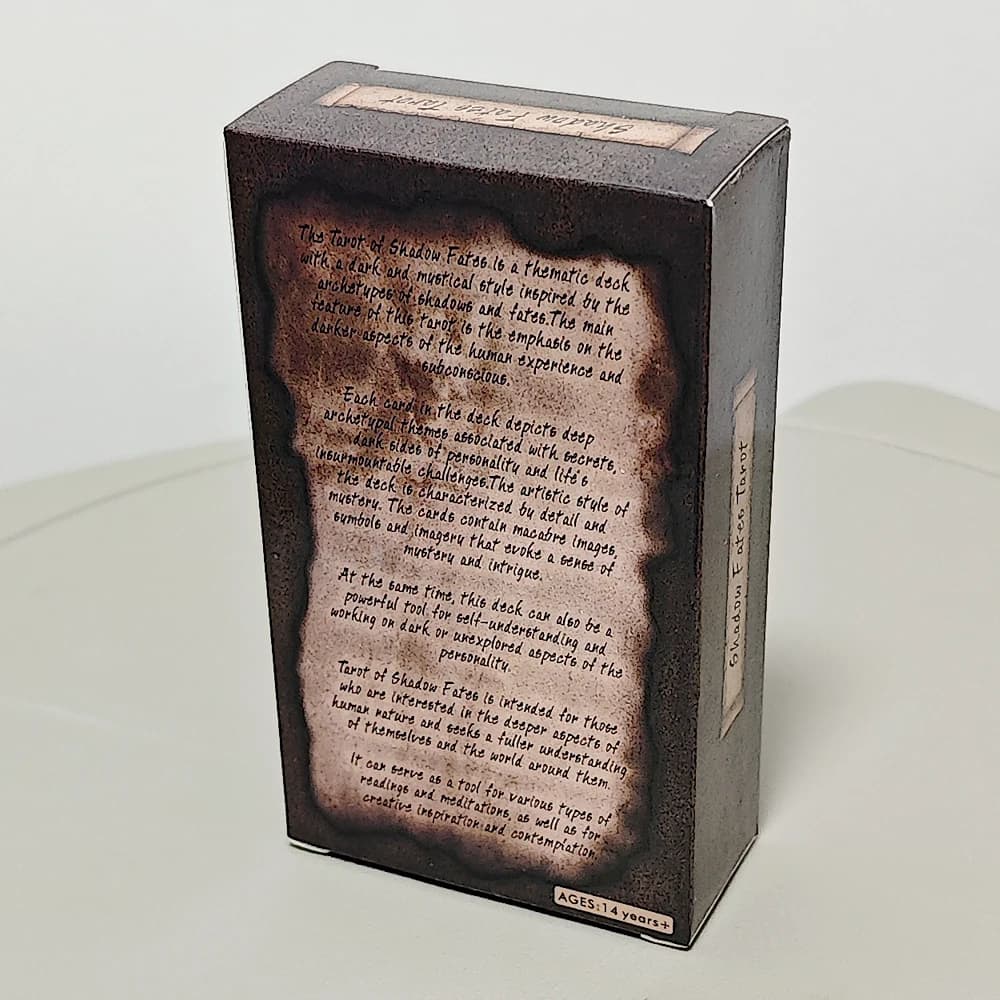 Jeu de Tarot Shadow Fates, 10.3x6cm, 78 cartes sombres, raide dans le folklore, le mythe et la sages