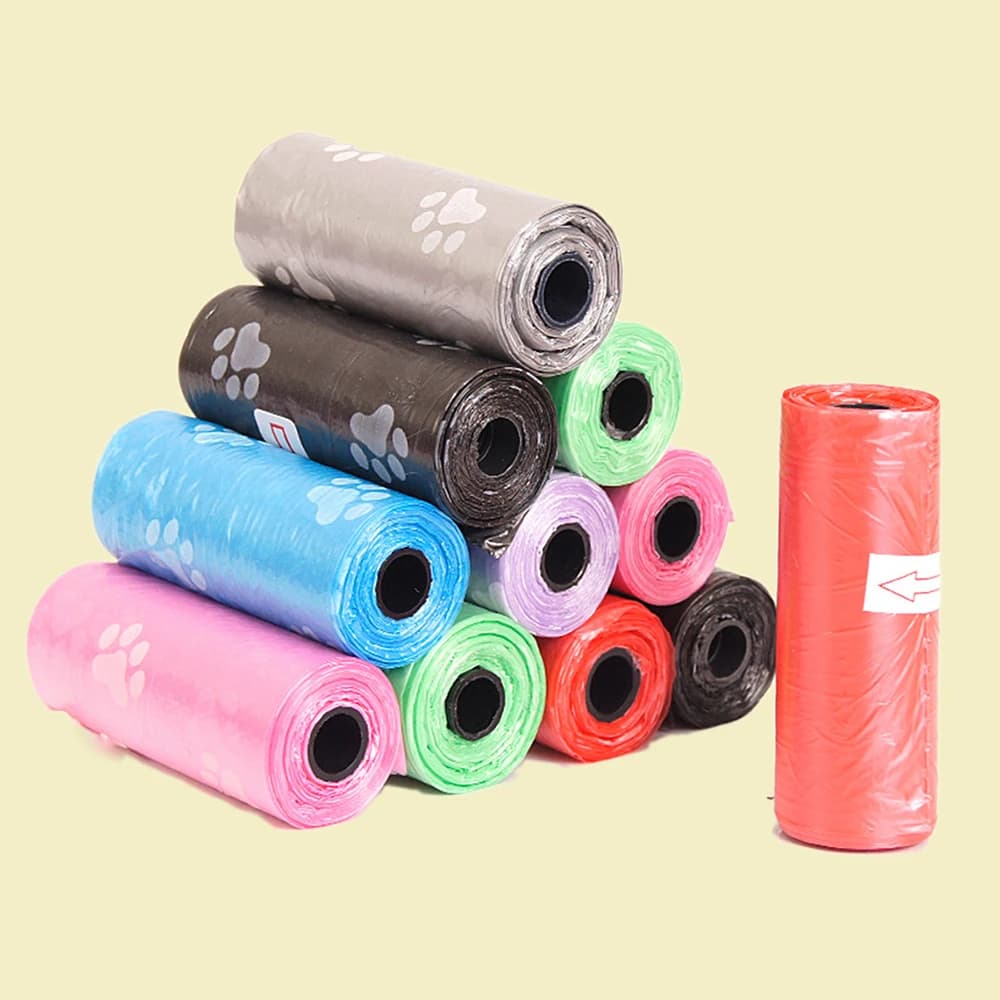 Sacs à excréments biodégradables pour chiens de compagnie, 6 rouleaux, avec impression, sac de netto