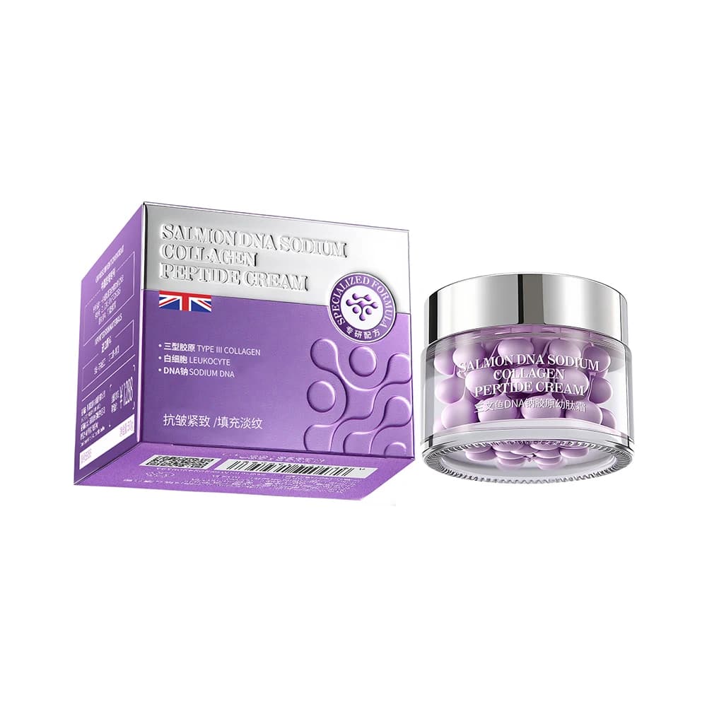 Crème Coréenne Hydratante et Régénérante au Collagène de Saumon et Peptides de Naufrage pour Peaux S