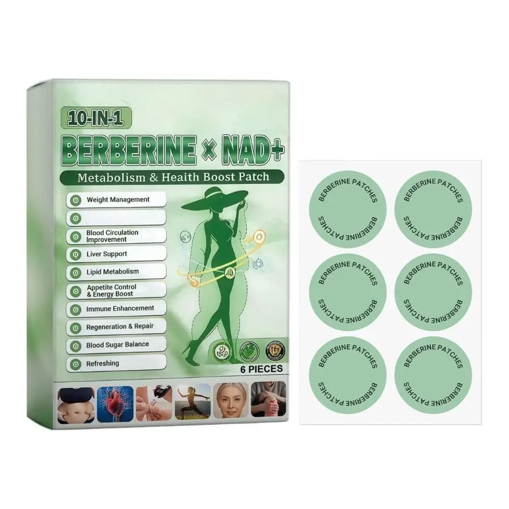 Patch Métabolisme Berbérine NAD+ - 6 Pièces - Équilibre Glycémique & Soutien Immunitaire - Patch Cor