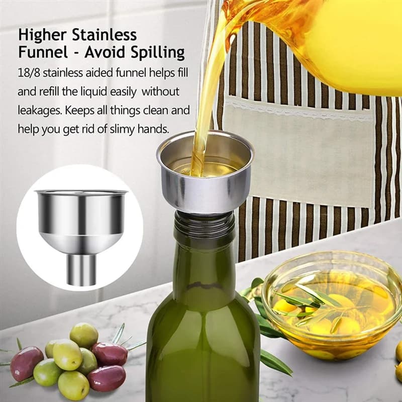 FLYY-distributeur d'huile d'olive en verre et distributeur de vinaigre ensemble bouteille d'huile en