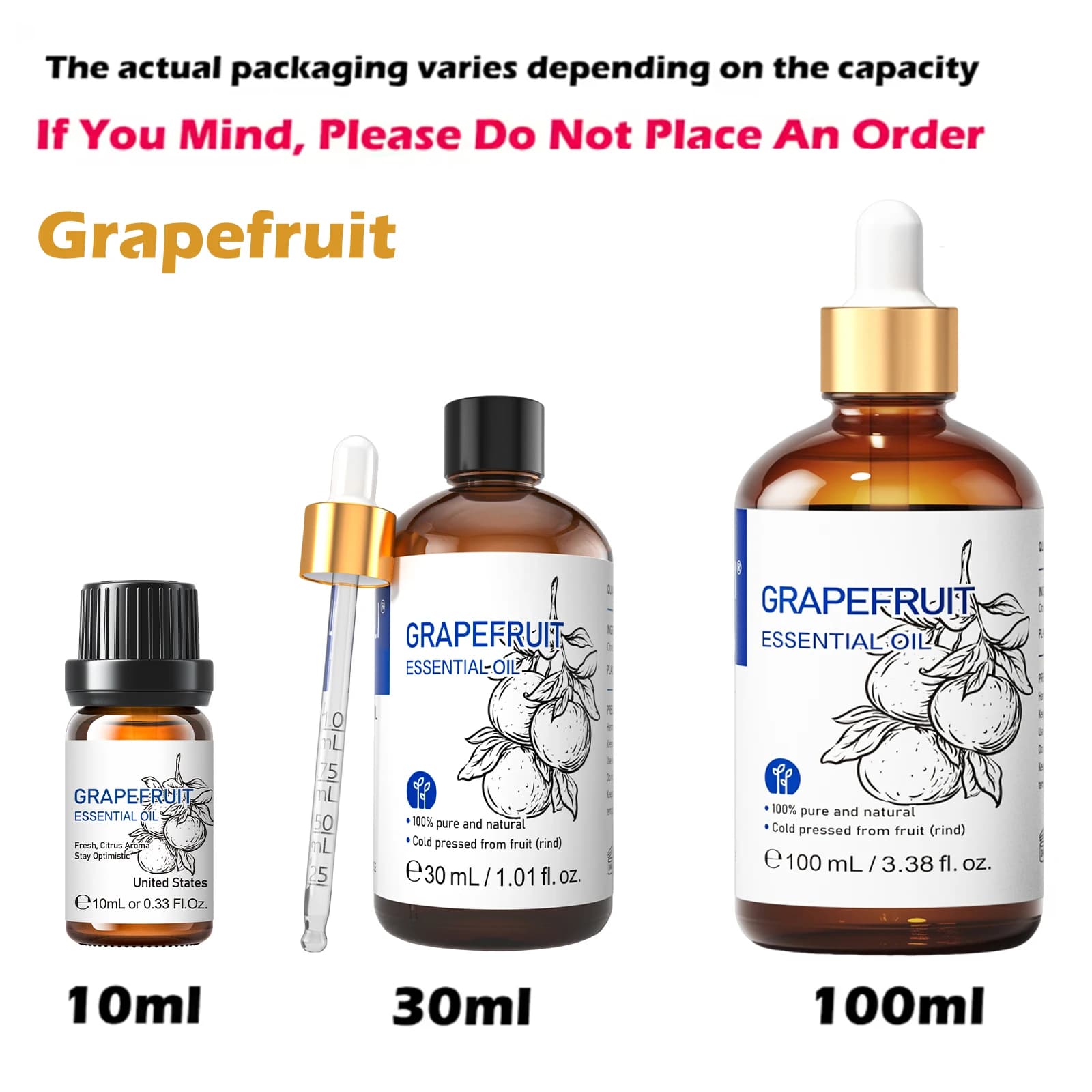 HIQILI Huile essentielle avec compte-gouttes, 10 ml/30 ml/100 ml, citronnelle/basilic/romarin/arbre 