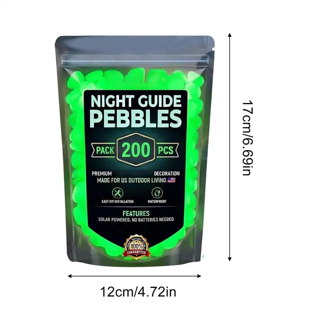 Galets Lumineux pour Jardin 200 Pièces, Pierres Lumineuses d'Extérieur pour Allée, Cour, Jardin, Che