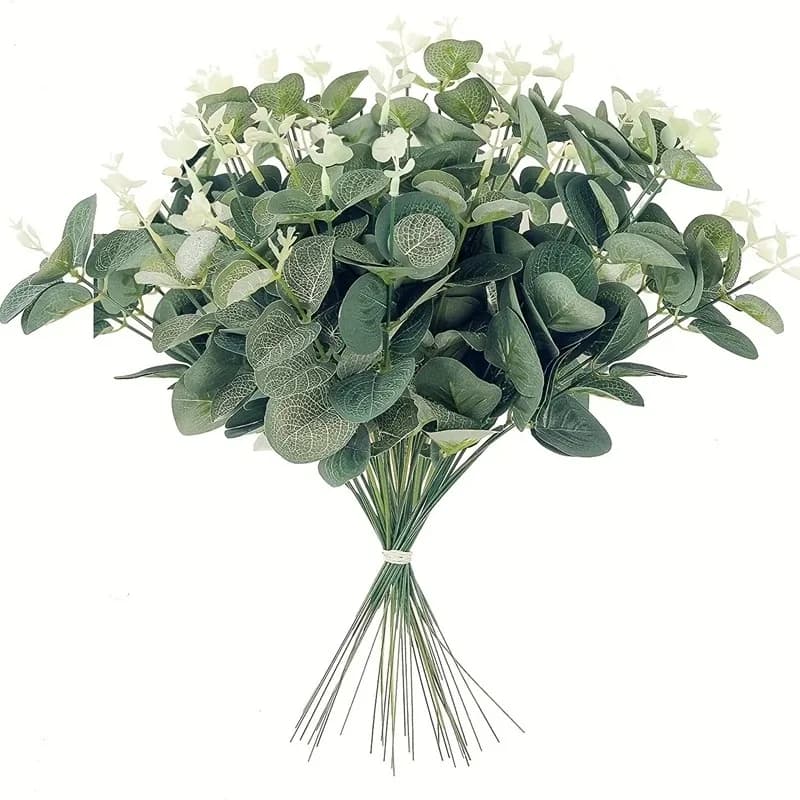 Feuilles d'eucalyptus artificielles, 5/10/20 pièces, bouquet de plantes artificielles pour décoratio