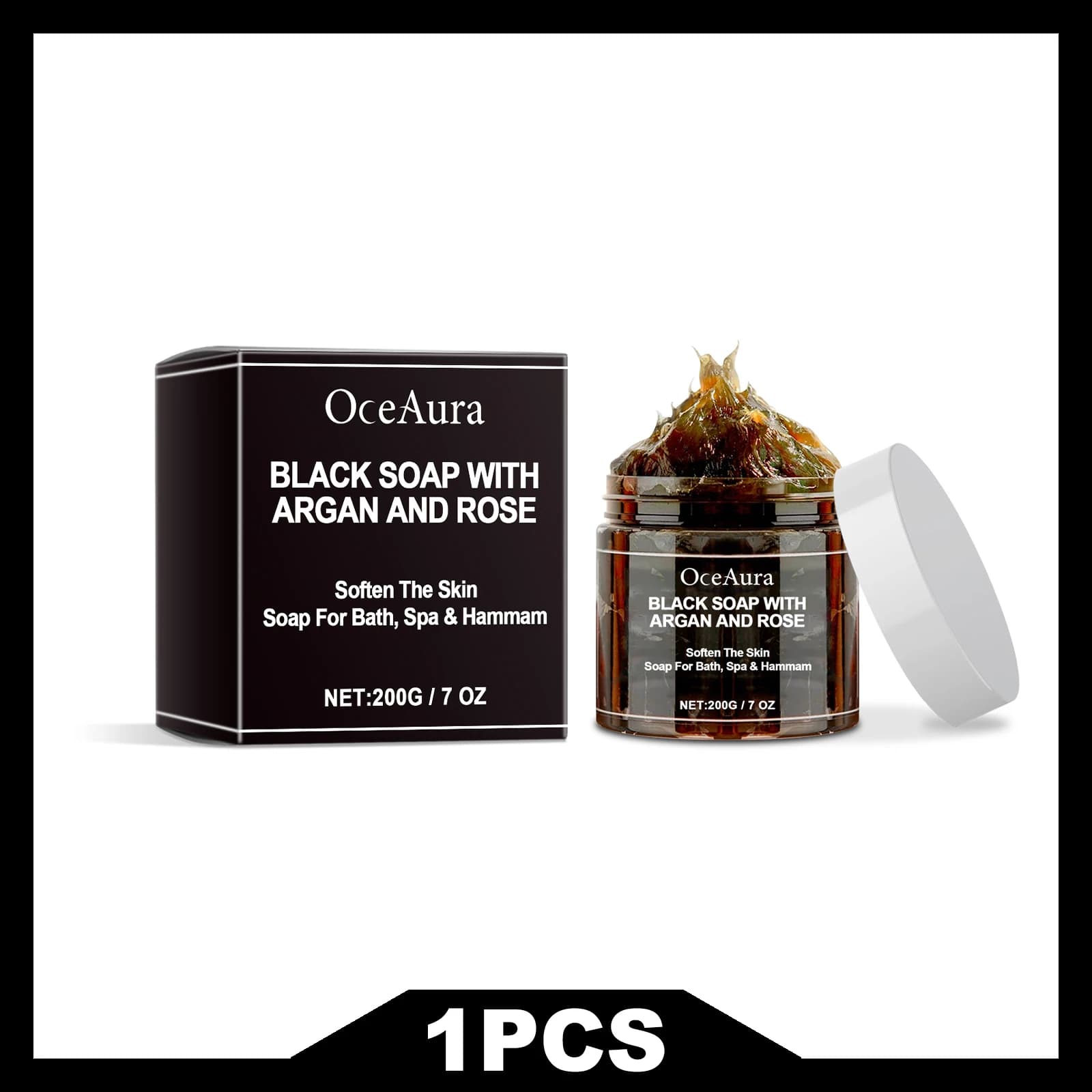 OCEAURA 200g Argan Rose bain savon noir doux nourrissant peau enlever la Surface de la peau saleté h