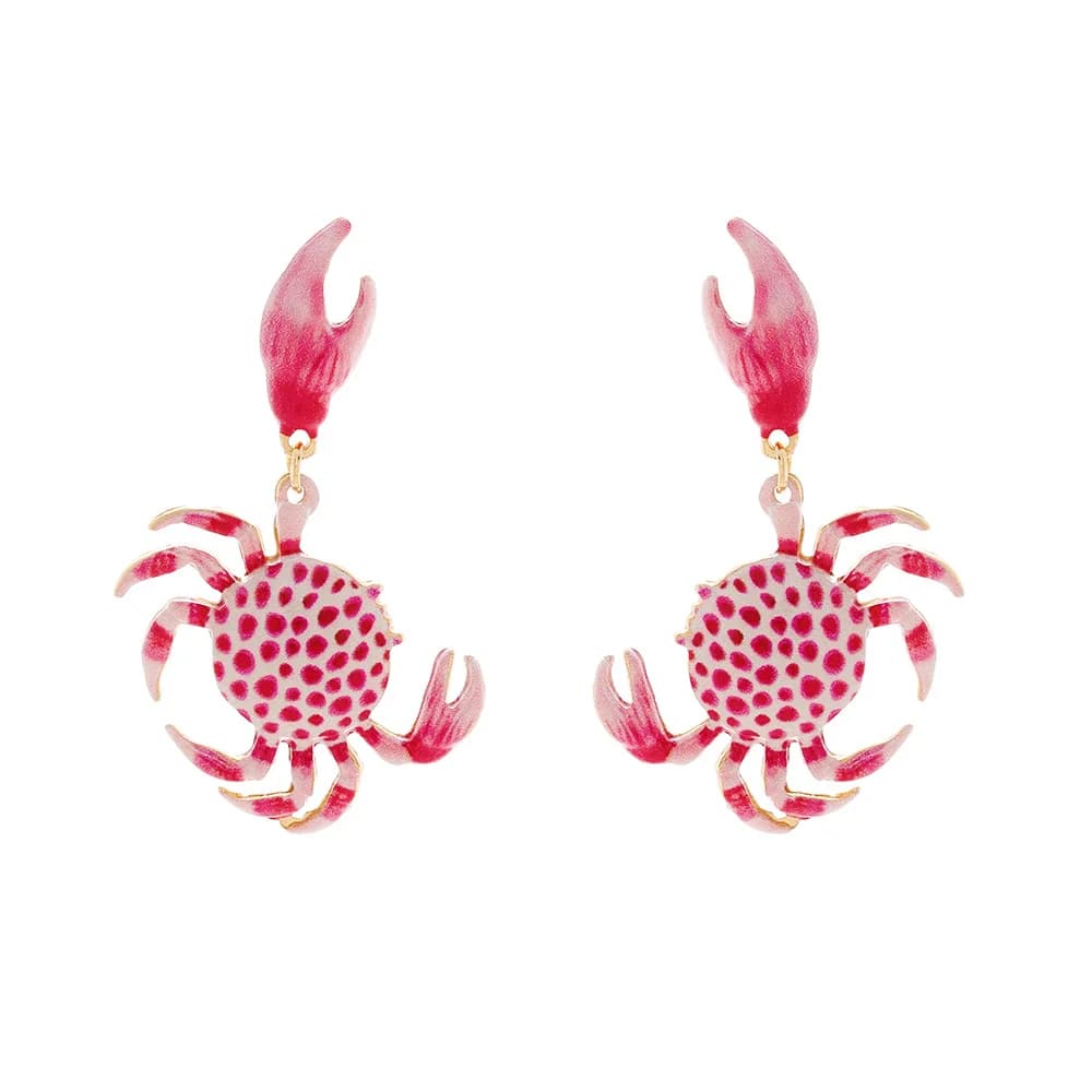 Boucles d'oreilles en forme de crabe pour femmes, accessoire de vacances sur la plage, océan, émail 