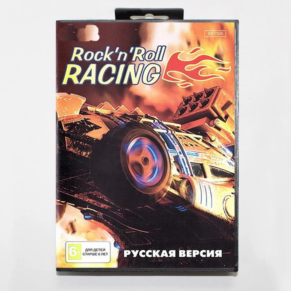 Cartouche de jeu MD ROCK N ROLL RACING 16 bits avec boîte RU pour systèmes Sega Megadrive Genesis