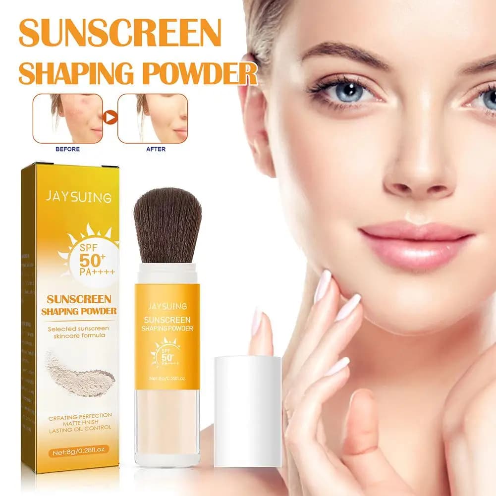 Poudre solaire étanche pour femme, protection de la peau, pores invisibles, contrôle de l'huile de c