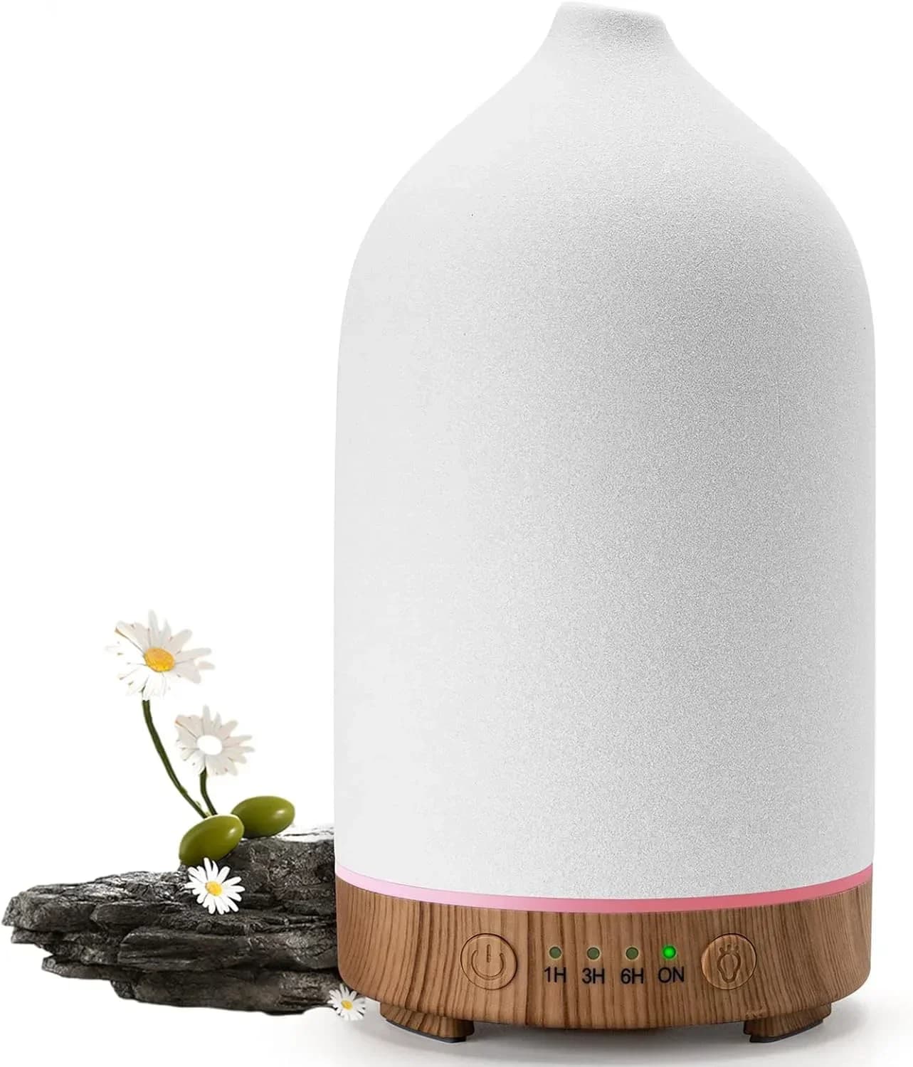 Diffuseur d'huiles essentielles à ultrasons en céramique, humidificateur d'arômes, réglage de la min