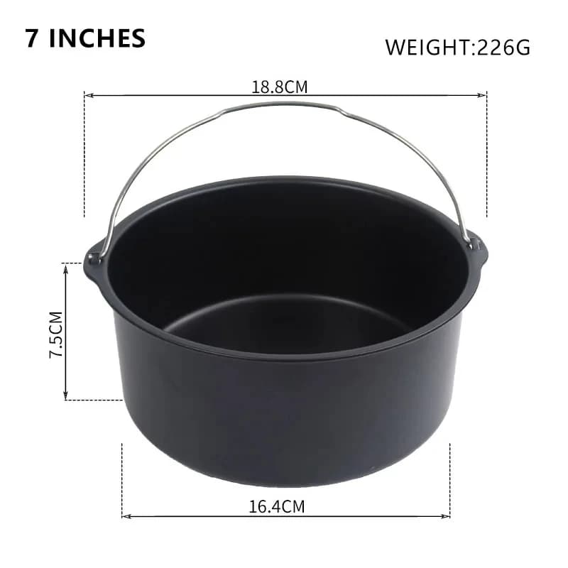 Grands accessoires pour friteuse à Air, four antiadhésif de 9/8/7 pouces, baril de gâteau, poêle de 
