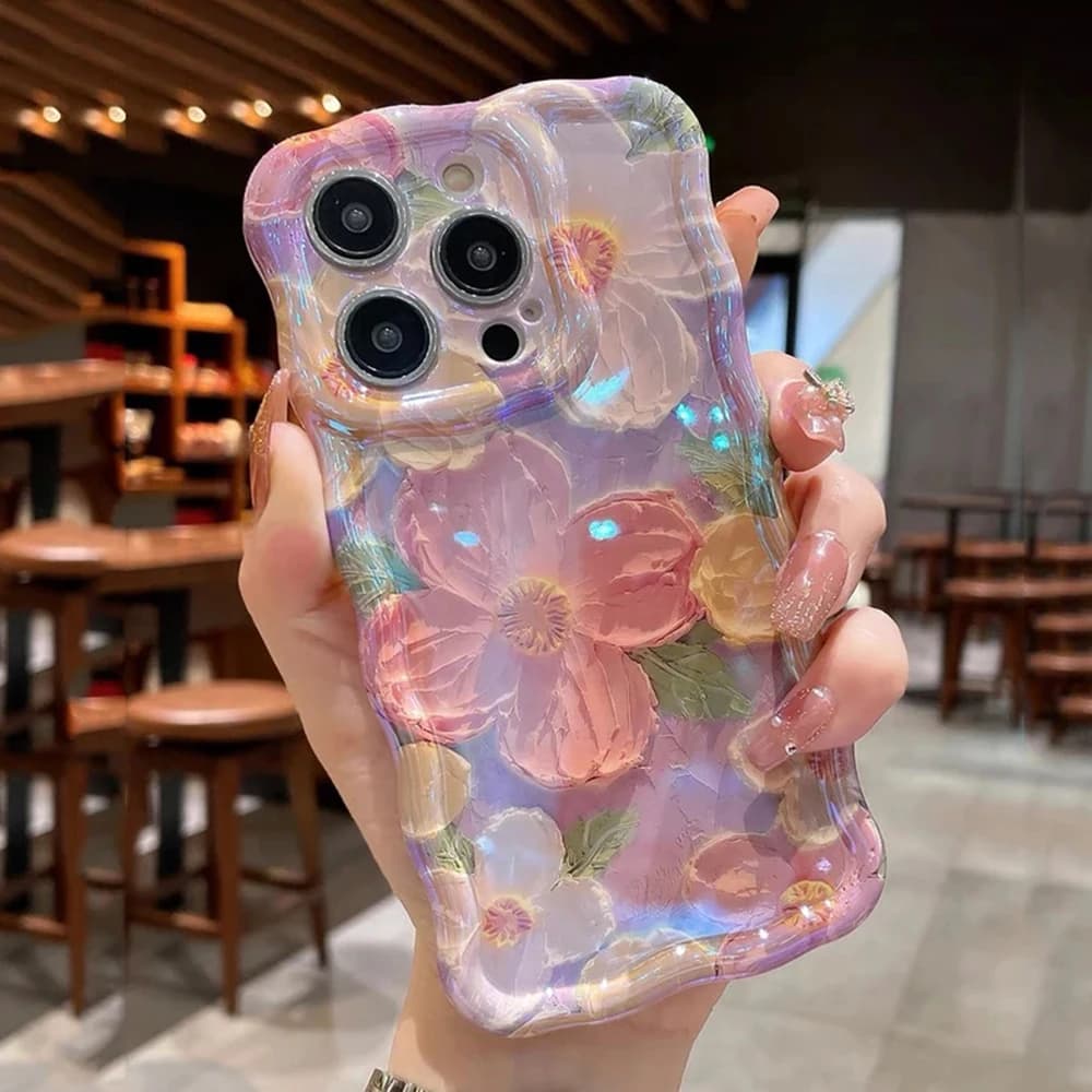 Coque de téléphone avec peinture à l'huile rétro, étui de luxe en Silicone antichoc avec impression 