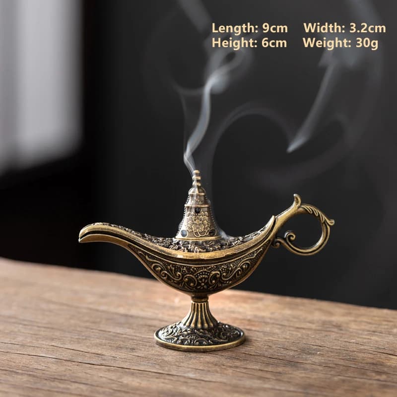 Brûleur d'encens en métal de style antique, porte-bougie parfumée ou non parfumée, décoration d'inté