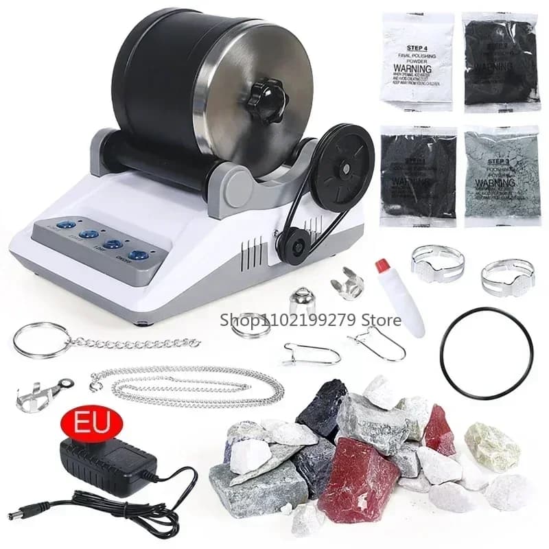 Kit de polisseuse à roches électrique 110/220V DIY avec pierres précieuses brutes et granulats de po