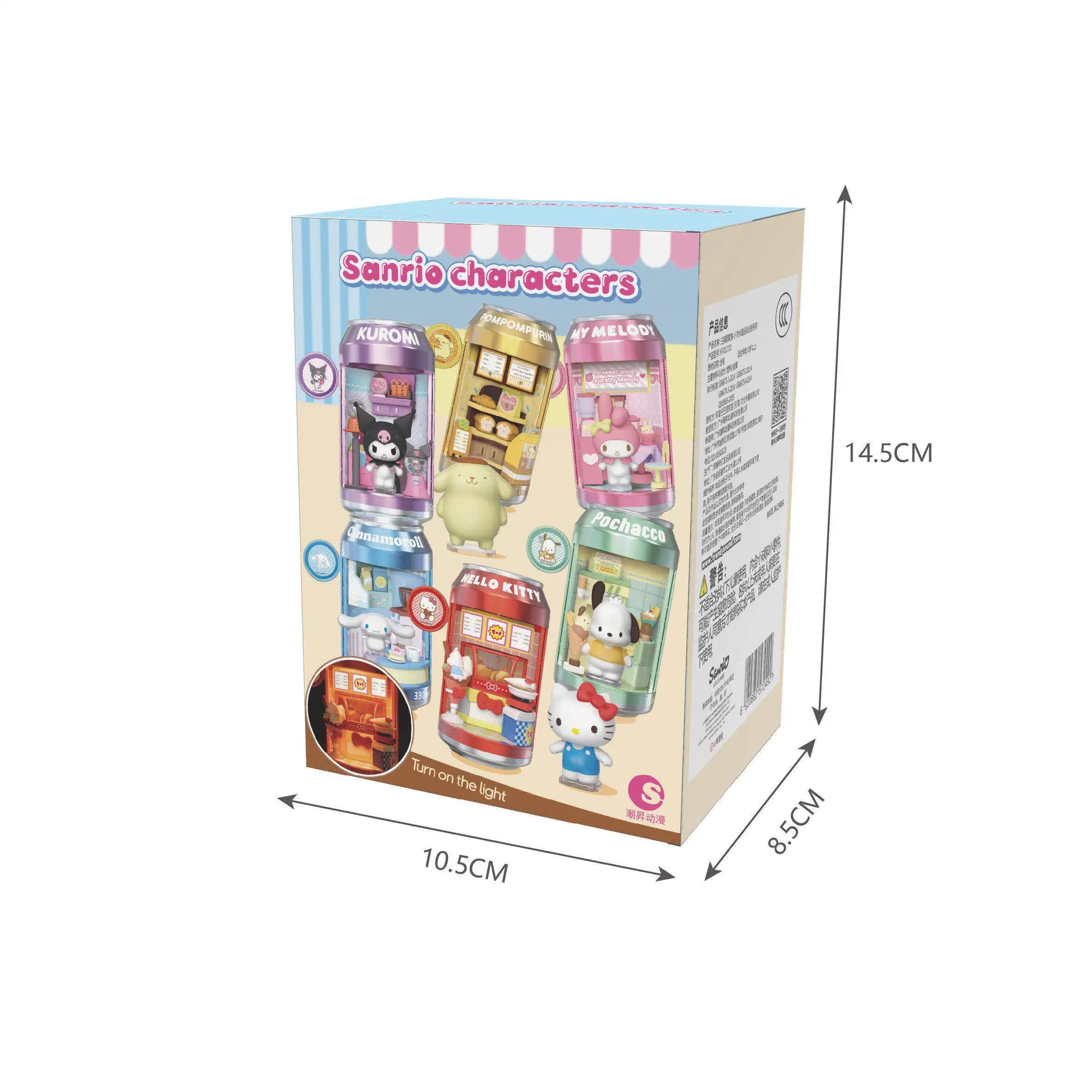 Sanrio Cinnamoroll Blind Box Série Boutique de desserts en canettes de soda, Ornement lumineux authe