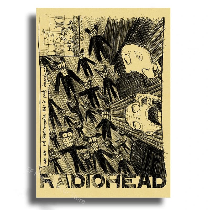 Affiche d'art de musique Rock Band Radiohead, imprimés rétro, affiches d'album Vintage, décor de mai