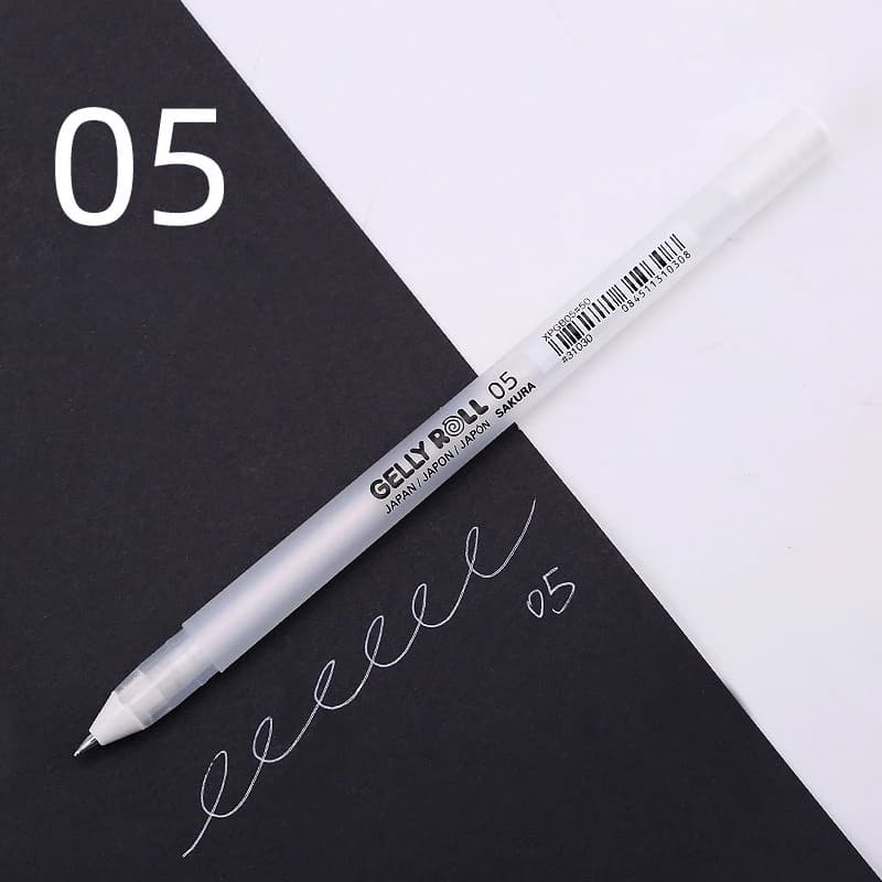 0.5mm 0.8mm 1.0mm Sakura Gelly rouleau Gel stylo couleur blanche haute lumière Marke stylo noir cart