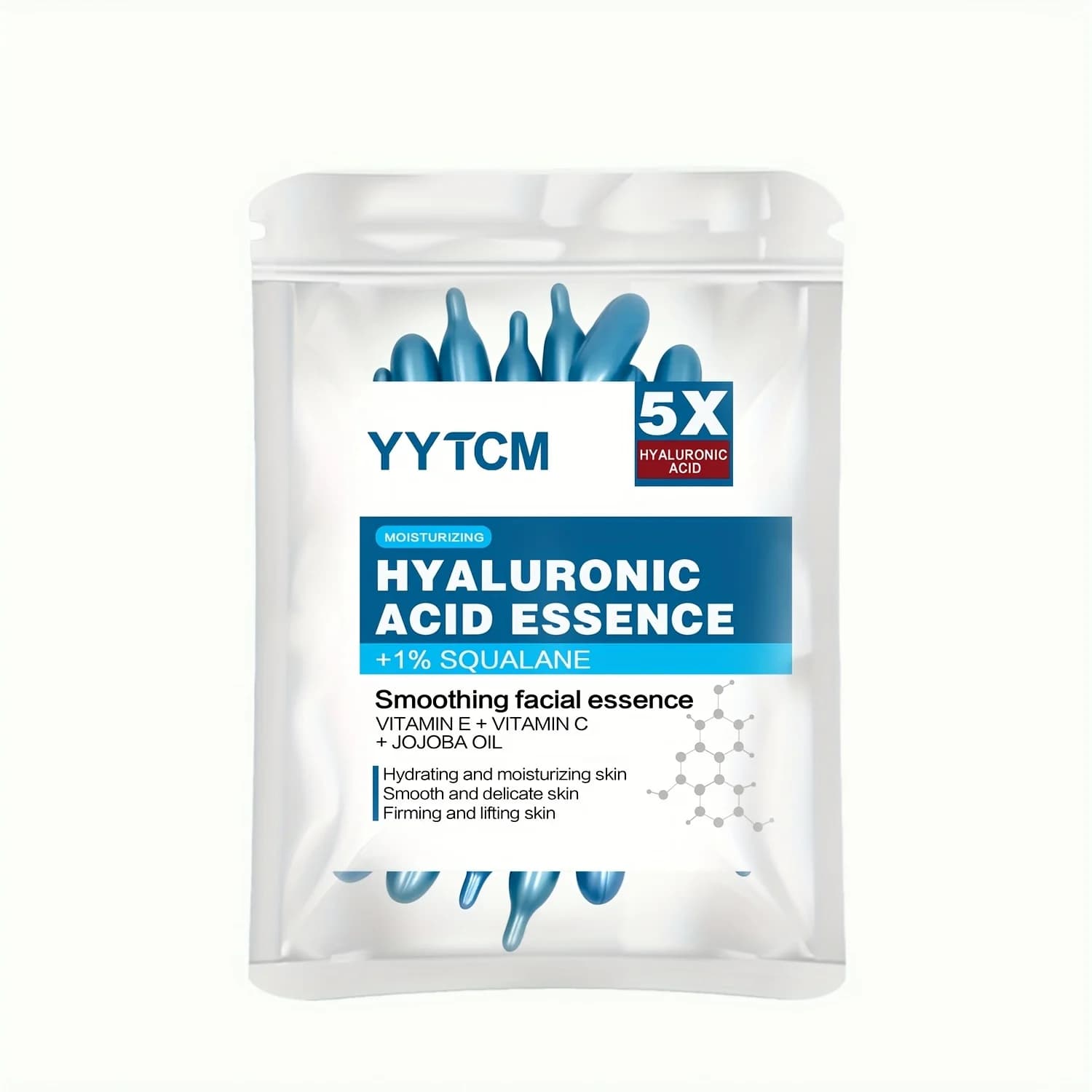 Essence de capsule hydratante profonde d'acide hyaluronique, essence cutanée hydratante et éclaircis