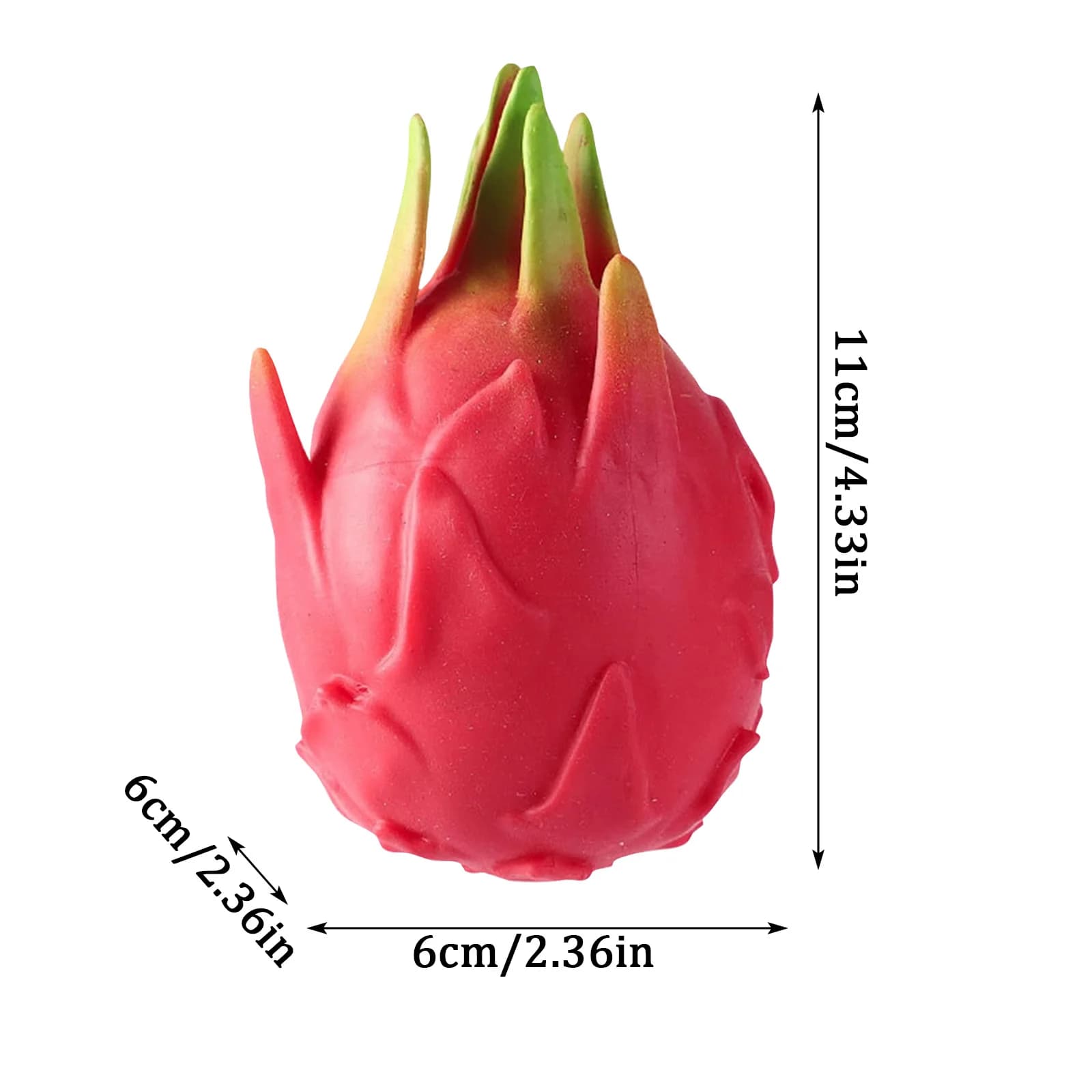 Balle anti-stress amusante en forme de fruit du dragon, jouet sensoriel à presser, cadeau, jouet de 