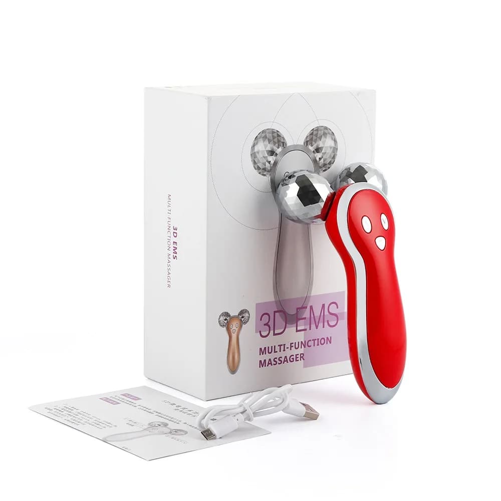 Rouleau de Massage par vibrations EMS pour le visage, le corps et le cou, élimination du Double ment