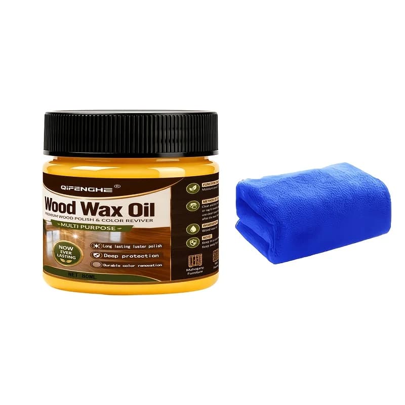 Huile de cire pour bois 2,71 oz, multi-usages, à base de cire d'abeille, pour lustrer et redonner de