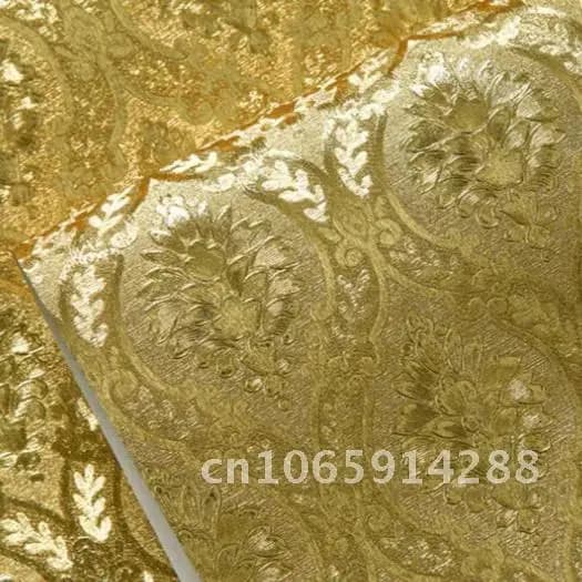 Luxe classique or papier peint rouleau chambre salon Relief mur feuille d'or de papel damassé fonds 