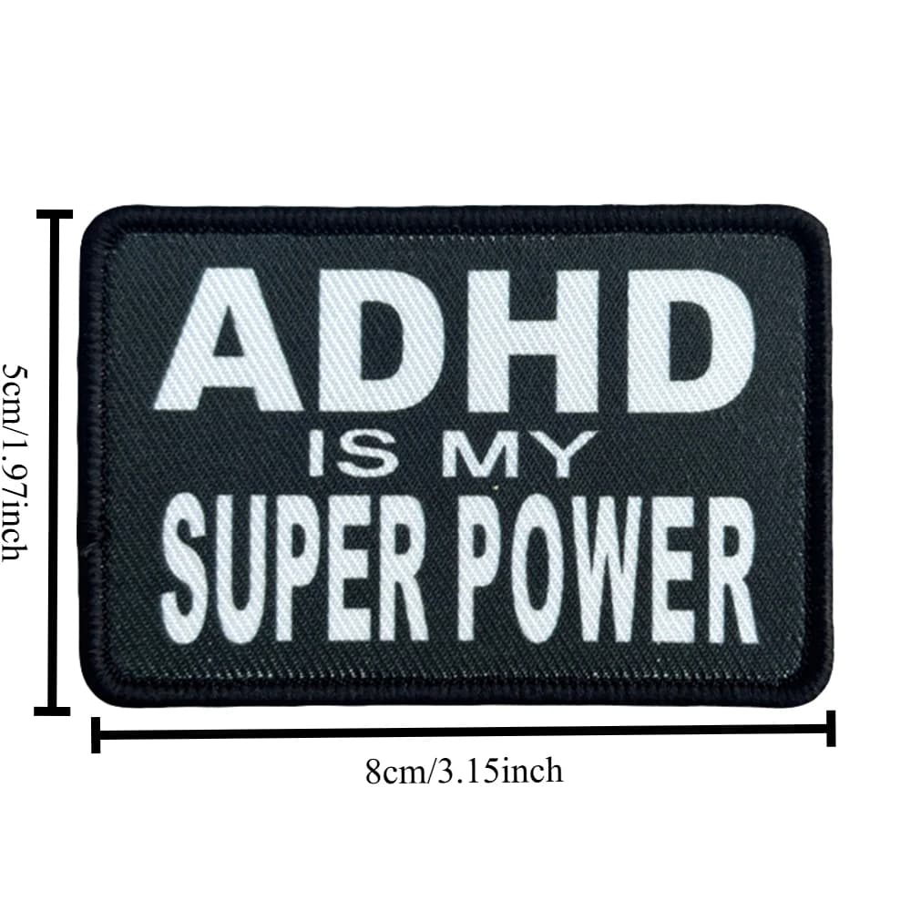 Patchs tactiques tdah est mon moral SUPERPOWER, Patch drôle à crochet et boucle, Badge militaire, éq