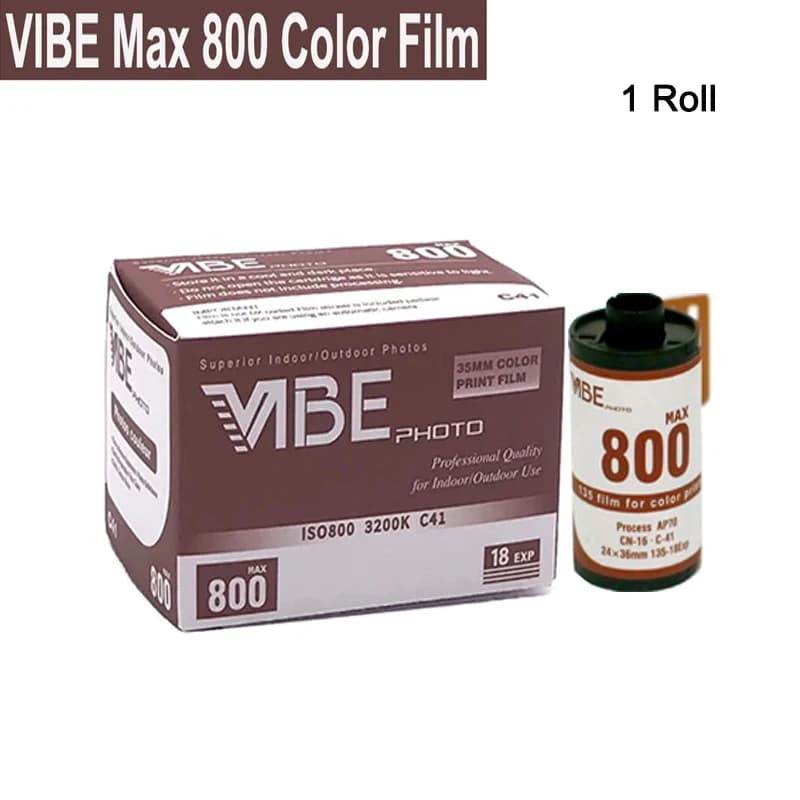 1 à 10 rouleaux de film couleur VIBE Max 800, ISO 800, film négatif 135, 35 mm, 18EXP/rouleau, pour 