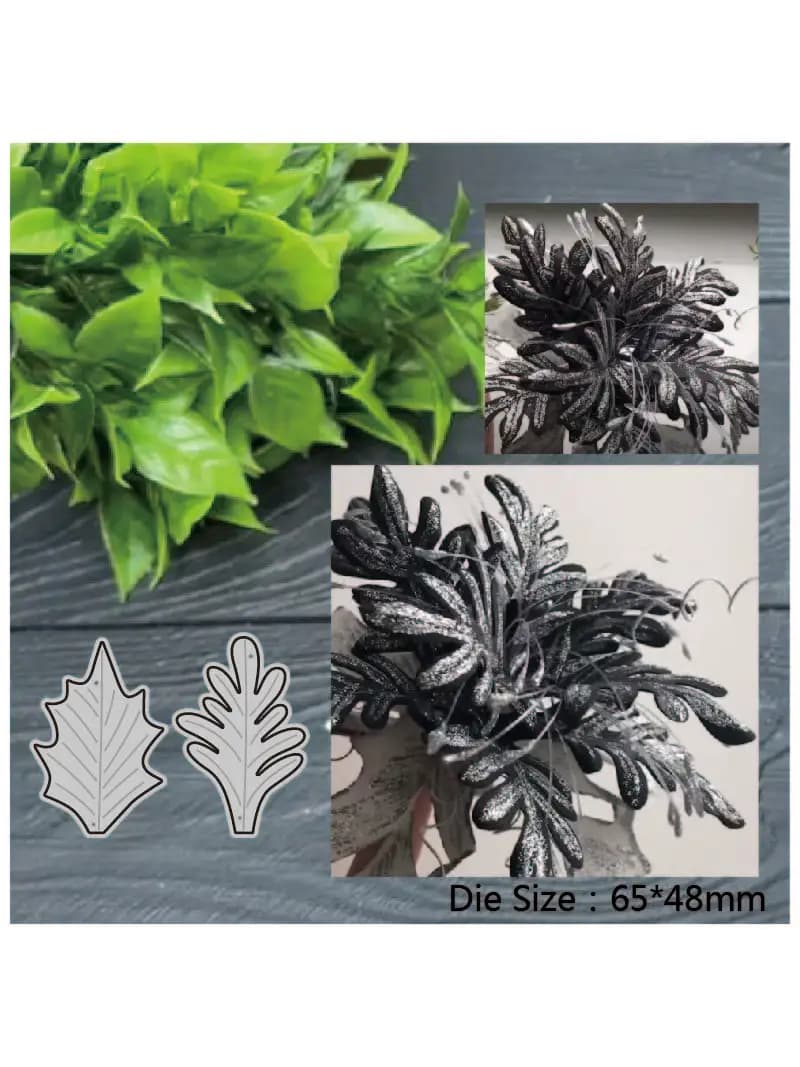 Matrices de découpe en métal pour scrapbooking, feuilles de fleurs, plante, superposition, décor d'a