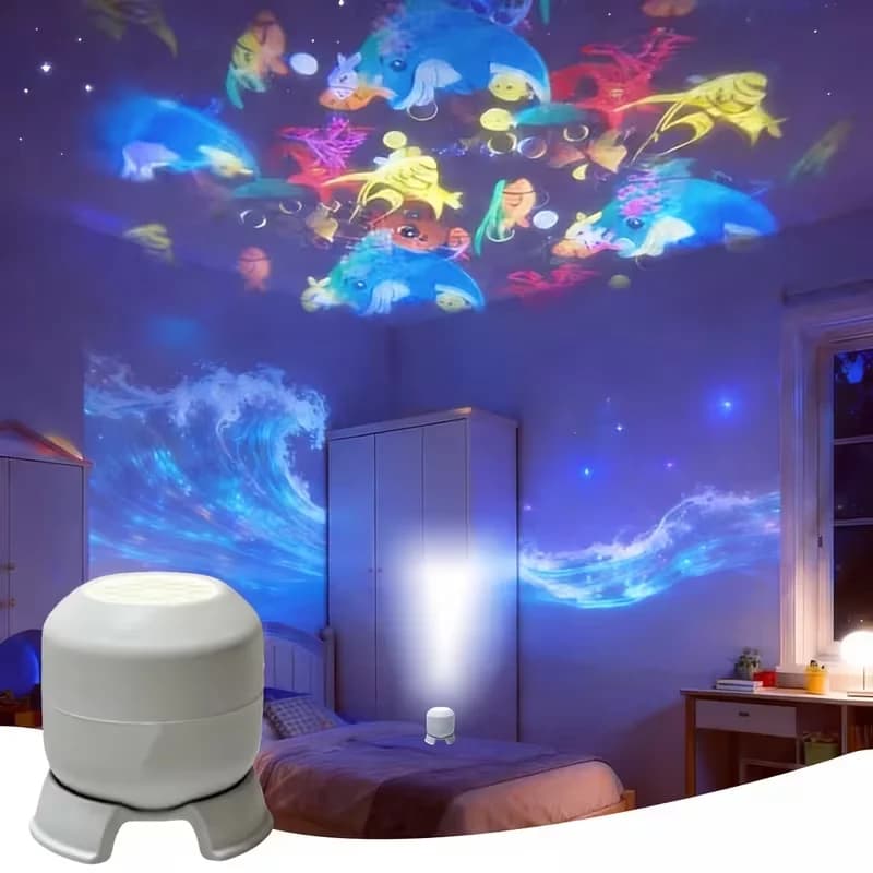 360 °   Effet dynamique ciel étoilé et océan rotatif à LED, veilleuses LED pour chambres, salons et 