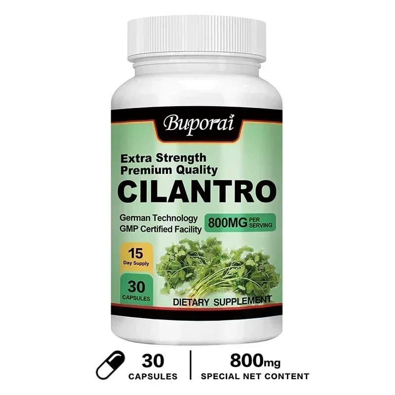Supplément Cilantro - Antioxydant, favorise la santé digestive, la détoxification et le nettoyage na