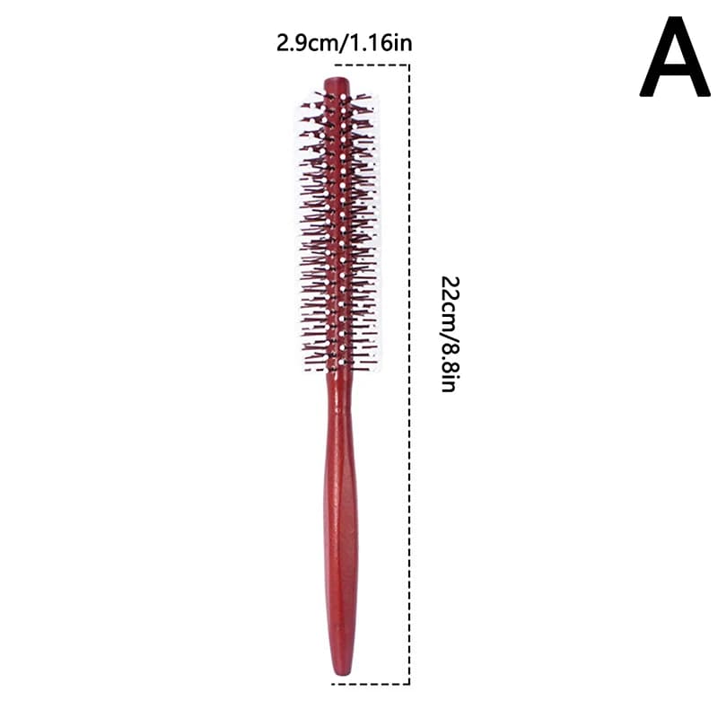 Brosse à cheveux ronde avec manche en bois, peigne à cheveux en sergé droit, poils de sanglier, bari