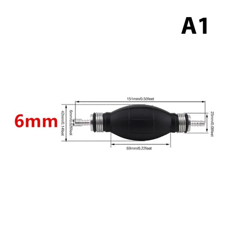 Pompe d'amorçage manuelle avec clapet anti-retour pour essence et diesel 6/8/10/12mm – Transfert d'h