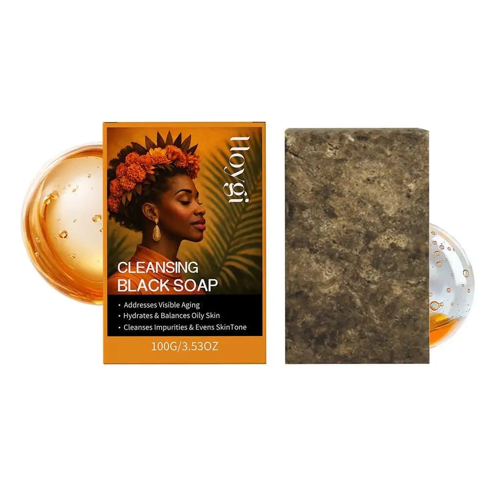 Savon noir naturel pour tous types de peau, savon africain noir pour le nettoyage du visage, du corp