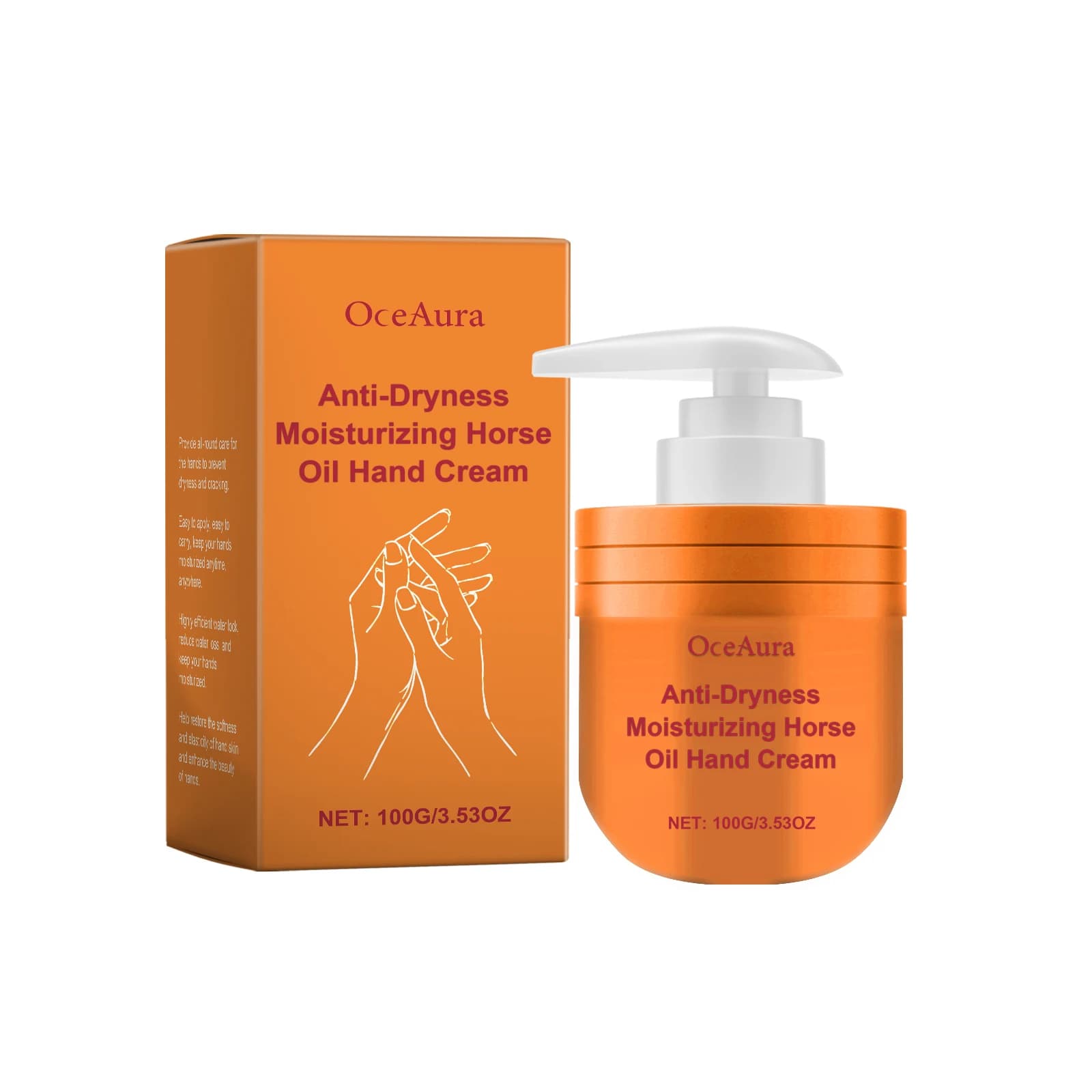 Crème hydratante pour les mains à l'huile de cheval, Anti-fissuration, adoucissante, Anti-fissuratio