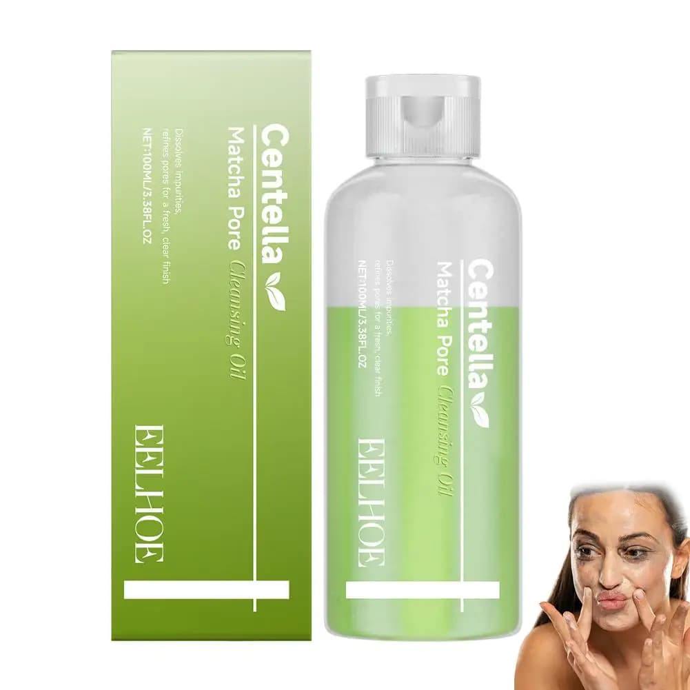 Huile nettoyante au matcha 100ml, démaquillant doux et non irritant, nettoie le fond de teint et les