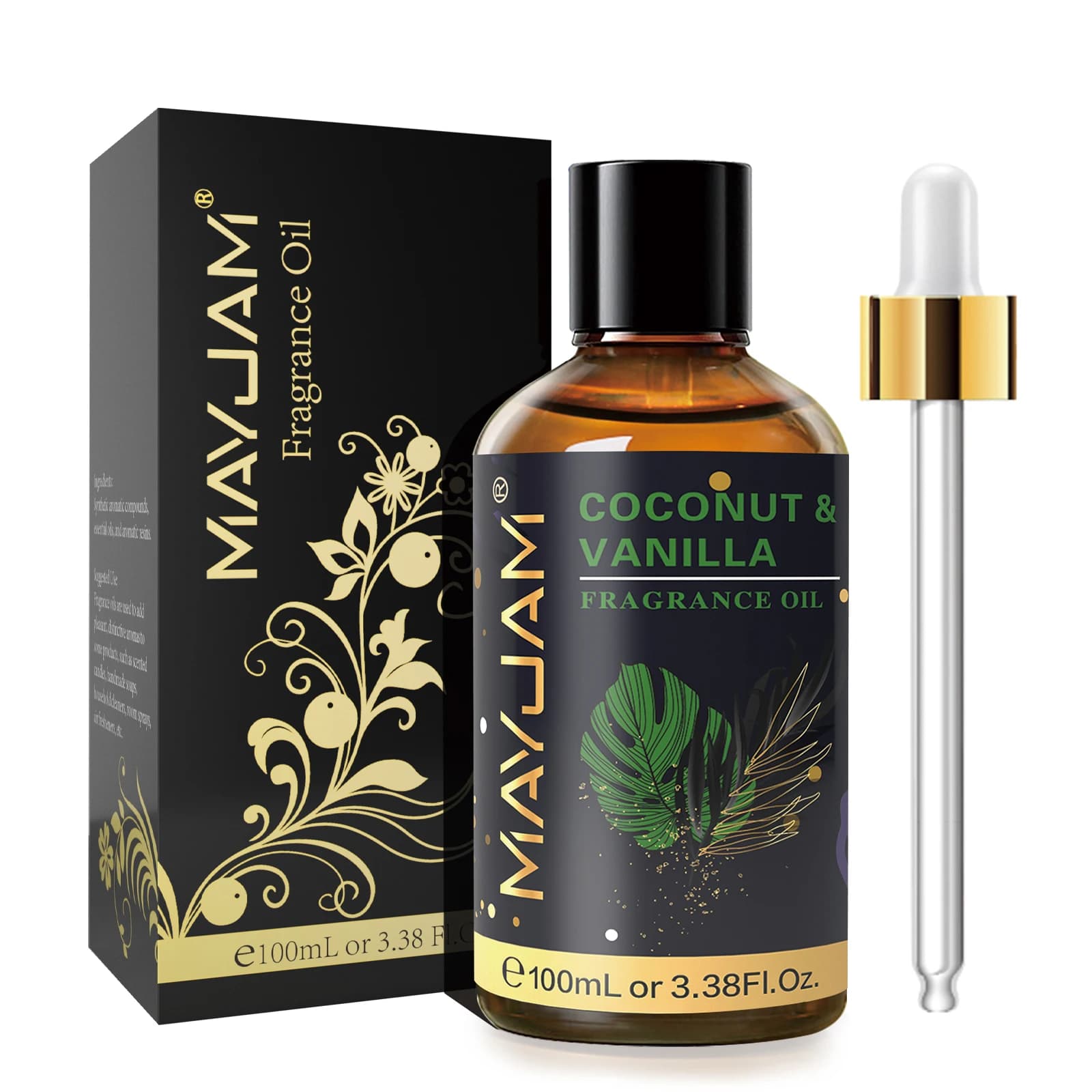 MAYJAM Vanille, Musc blanc, Brise marine, Poudre pour bébé, Huile aromatique, 100ml,Diffuseur de voi
