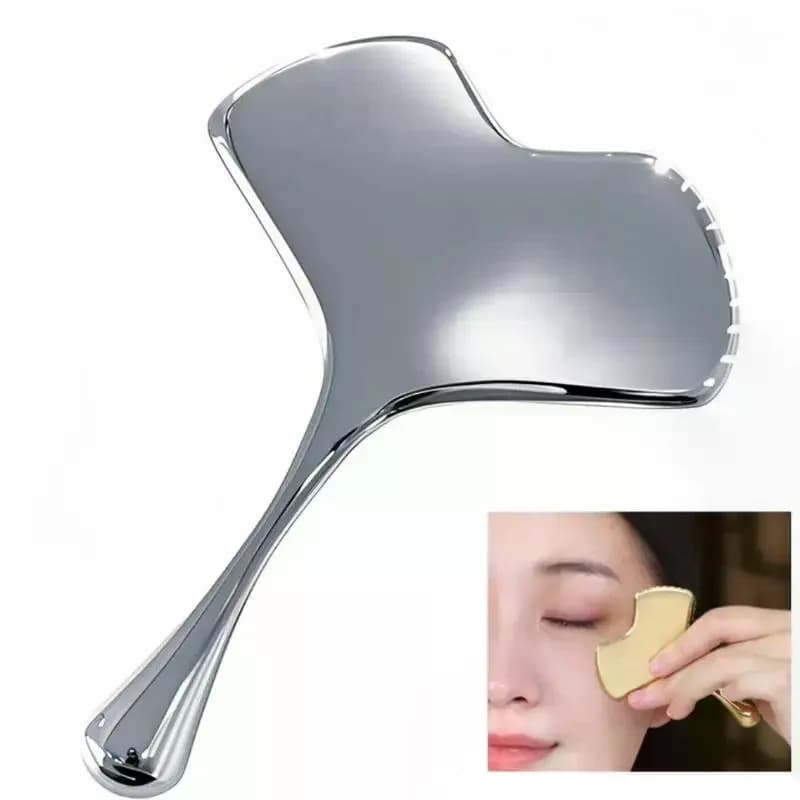 Outils de Massage des yeux en forme de feuille d'abricot, grattage du visage Guasha, Anti-rides, raf