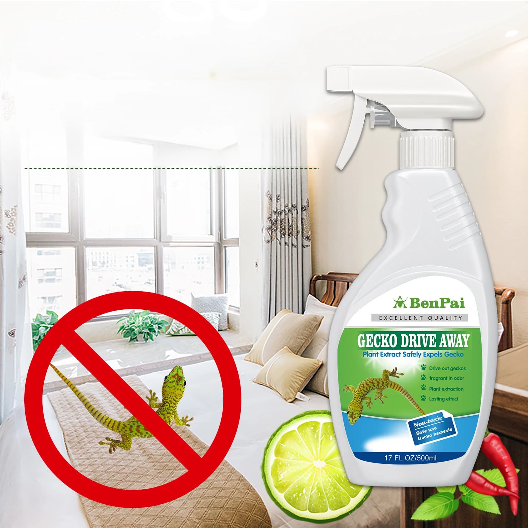 Gecko-Spray répulsif domestique pour petits animaux, Buster extérieur, longue durée