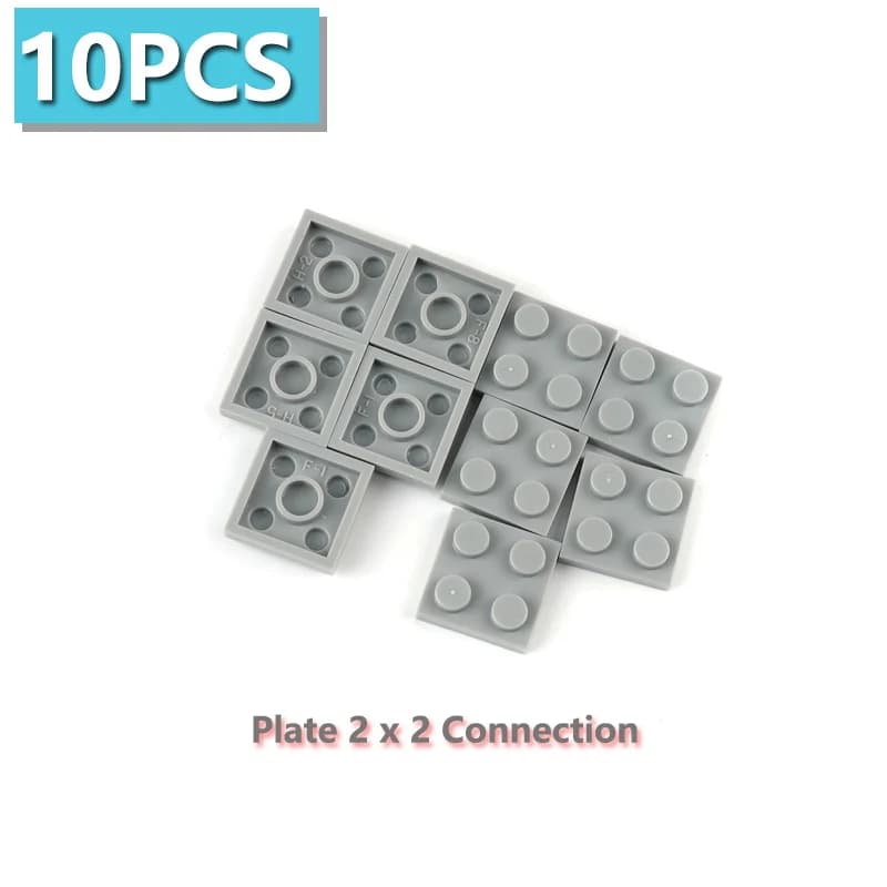Lot de 10 pièces de rails de montagnes russes pour châssis de construction MOC, incluant rails infér